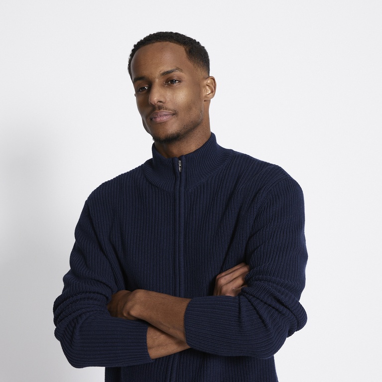 Zip knit cardigan "Frippe"